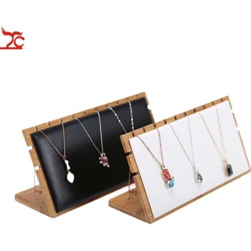 Bamboo Multiple Necklaces Display Rack Storage Rack Pendant Display Organizer L Type Jewelry Display Jewelry Counter Display