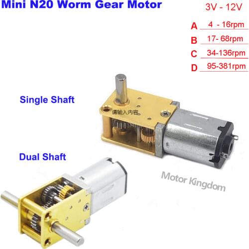 Mini N20 Full Metal Gearbox Motor Singal/ Dual Shaft DC 3V 6V 12V Slow Speed High Torque Engine DIY Robot Car Eleltric Lock
