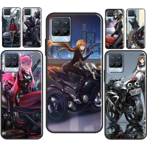 Motorcycle girl Anime For OnePlus 9 Pro 8 7T 8T Nord Case For OPPO Realme 8 Pro X2 6 7 Pro GT Neo C3 C21 Cover