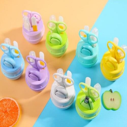 0-10Y 4pcs/set Baby Nail Clippers Cartoon Animal Portable Barreled Safety Accessories 19 Colors Newborn Nail Care Tools