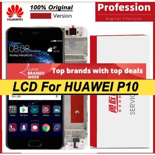 100% Original 5.1'' LCD with Frame for Huawei P10 VTR-L09 VTR-L10 VTR-L29 Display Touch Screen Digitizer Assembly Repair Parts