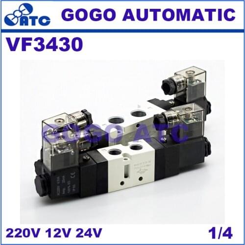 SMC solenoid valve VF3430 pneumatic component 3 position single electromagnetic solenoid valve 24 12 220V G D interface diameter