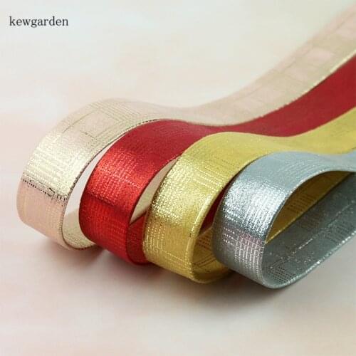 Kewgarden Hot Stamping Plaid Fabric Layering Cloth Ribbon Composite Tape 40 25mm 10mm DIY Bow Accessories Handmade Tape 5 Meters
