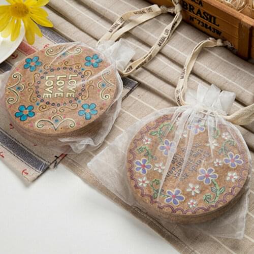 4X Color Round Cork Coaster Coffee Drink Tea Cup Mat Placemat Wine Party Creative Table Mat Decoration