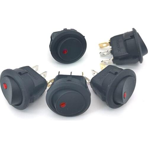 Red Dot Light 12V Car Auto Boat Round Rocker ON/OFF Toggle Switch 5pcs