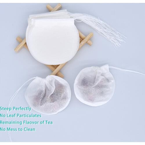 New Hot! Creative Round Shape Tea bags, Disposable food grade Filter Paper Bags coffee bags, fill in 1-4g, customize Tags