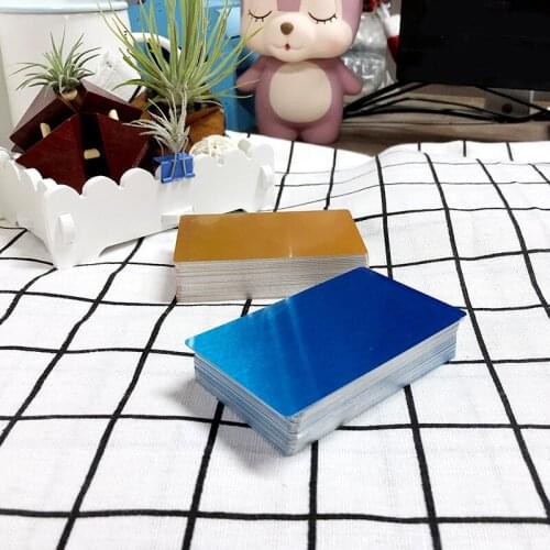 Metal Business Name Cards 100 Pcs/Pack 5 Colors Aluminum Alloy Card Laser Engraved Metal Business Visiting Name Cards Blanks
