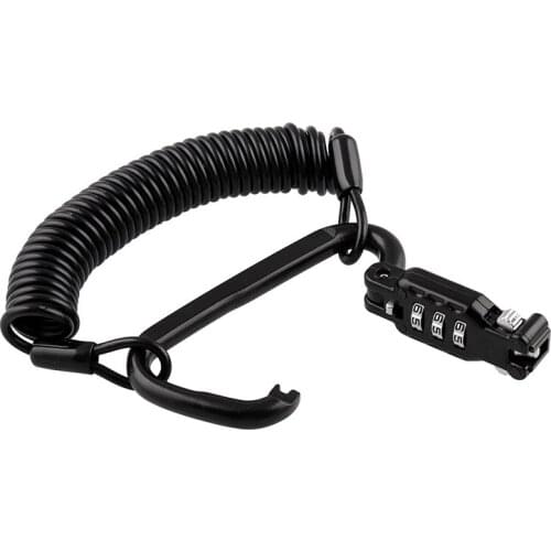 Motorcycle Helmet Lock With Steel Wire Cable Tough Combination PIN Lock Carabiner Fix For Motorcycle Bicycle Electric Scooter