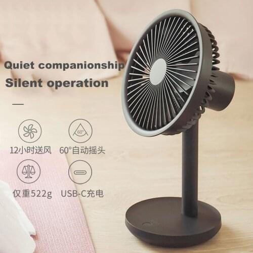 Xiaomi Desktop Fan 60 Degree Shaking Head Height Wind Speed Adjustable 4000mAh Type-C Chargeable Light Portable Fan SOLOVE Make