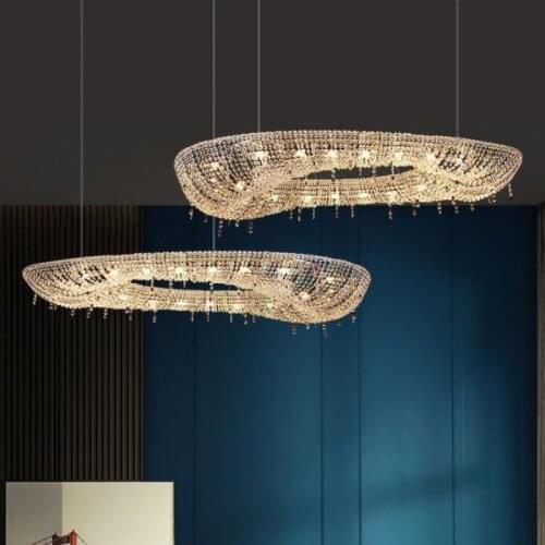 New Nordic luxury crystal chandelier living room lighting decoration dining room bedroom lamp villa chandelier