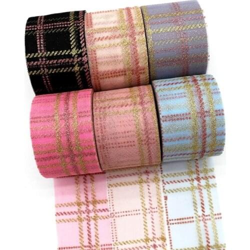 New 6cm/10cm tulle gold/pink plaid ribbon 25 yards DIY handmade material hair bow peng peng skirt handicraft net yarn