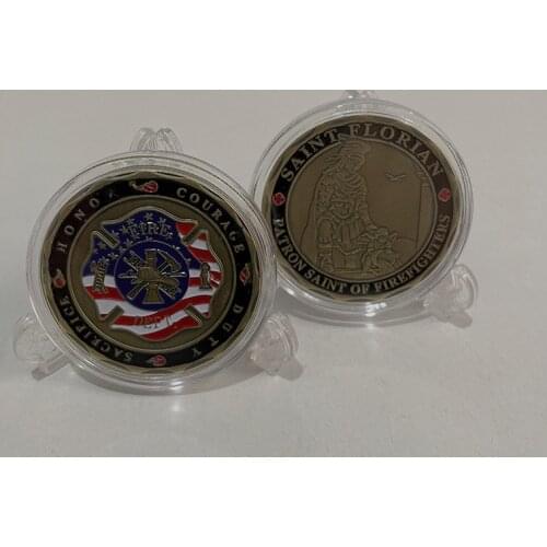 Spot Firemans Patron Saint Vororian Commemorative Coin Collection of American Bronze Plated Gold Coin Challenge Coin