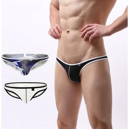 Sexy Men Underwear Ultra-thin Semi-transparent Ice Silk Briefs Shorts Man Low Rise Underpants Cueca calzoncillo Large Size M-3XL