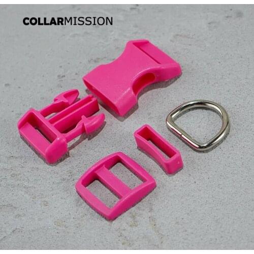 Plastic buckle+Tri-Glid+square keeper+D ring) DIY dog collar rose 25mm webbing sewing accessory premium quality