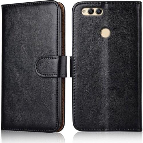 Luxury Flip Book Leather Case for Huawei Honor 7X BND-L21 Stand Wallet Phone Bags Cover with Strap