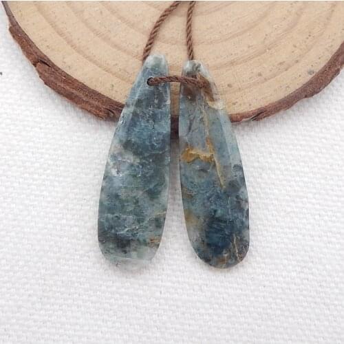 Natural Ocean Jasper Fashion Woman Earrings Bead,Fashion Jewelry For Women Earring pair Accessories 33x10x3mm,3.1g