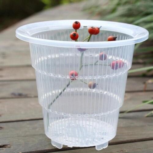 10cm Meshpot Clear Plastic Orchid Pots With Holes Air Pruning Function And Root Growth Slots Flower Nursery Pot Garden Tools 1pc