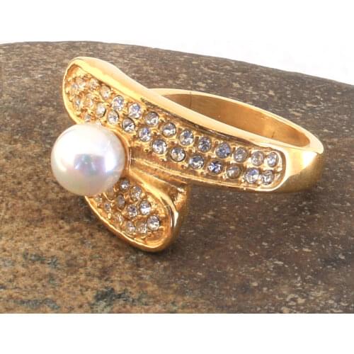Stainless Steel Jewelry Gold Color Rings Wholesale For Women Fashion Gift Newest RBJHAFBH