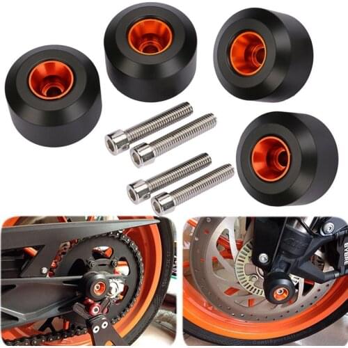 Fit For KTM DUKE 125 200 2012-2018 250 2016-2018 390 RC 125 200 250 390 Front Rear Axle Wheel Protector Slider Crash Pads