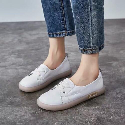 Womens White Shoes 2021 Spring and Summer New Soft Sole Casual Womens Single Shoes Comfortable Trend Womens Shoes