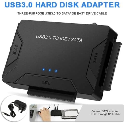 Hard Drive Adapter USB 3.0 to IDE SATA Converter Cable Computer External Optical Drive Data Transfer Parts for HDD SSD DVD-ROM