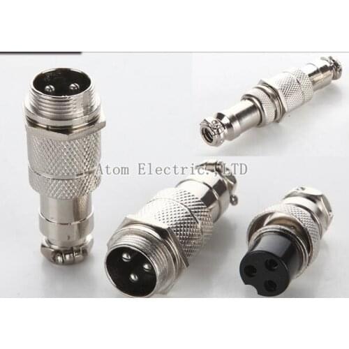 1set Male Plug&Female Plug 7/16" GX12 Aviation Circular Connector 2Pin3pin4pin 5pin6pin7pin 12mm Butt plugs