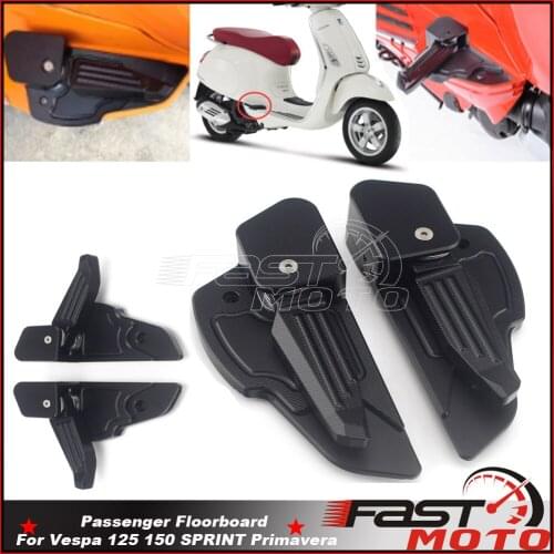 1 Pair CNC Adjustable Footpegs For Vespa Prima 125 150 SPRINT Primavera 150 Motorcycle Passenger Floorboard Foot Rest Footpegs