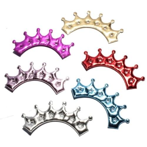 10PCS 14.5*7.5CM Vintage Shiny Crown Appliques Patches for Garments Decoration Sew on Glitter Felt Patches For Clothes