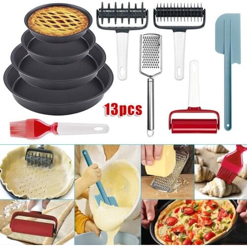 13 Pcs Non-stick Bakeware Baking Tools Kit Rolling Pins Pizza Cutter Kitchen Utensil RE