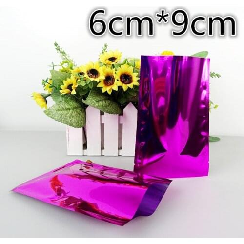 200Pcs/Lot 6*9cm Heat Seal Mylar Foil Bag Purple Aluminum Foil Coffee Storage Package Bag Plain Pocket Vacuum Food Pouches