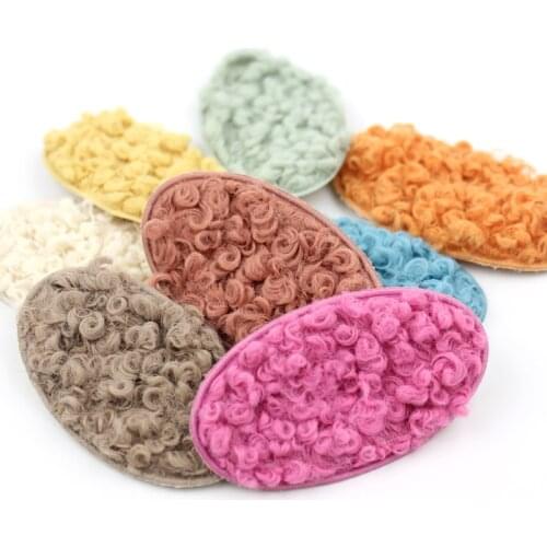 24Pcs 3.8*6.6cm Ellipse Teddy Plush BB clip cover Padded Appliques for childrens crafts headwear DIY Hairpin Decor Accessoires