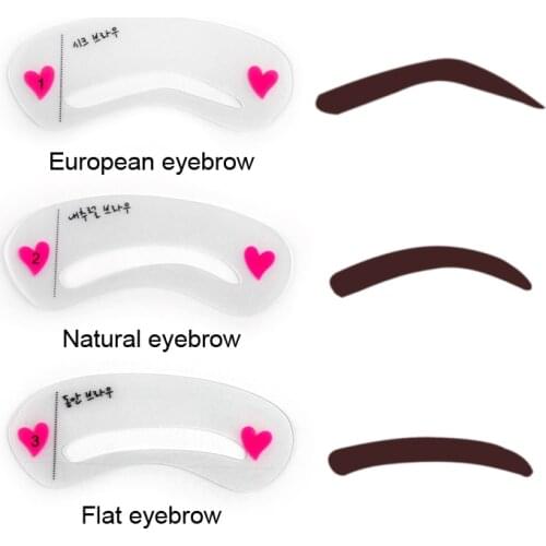 3Pcs/set 3types Reusable Eyebrow Stencils Eye Brow DIY Drawing Guide Styling Shaping Grooming Template Card Easy Makeup Beauty