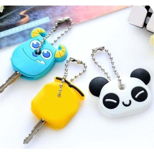 5 Pcs Cartoon Fish Squirrel Bear Small Pendant Keychain Silicone Toys Birthday Christmas Gift Toy For Key Control Dust Cover