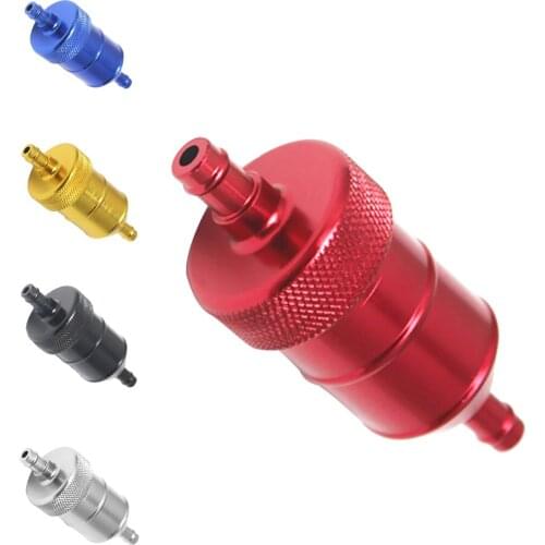 8mm 5/16" Aluminium Billet Inline Petrol Oil Gas Fuel Filter for Scooter Motorcycle Motocross Dirt Bike ATV Quad