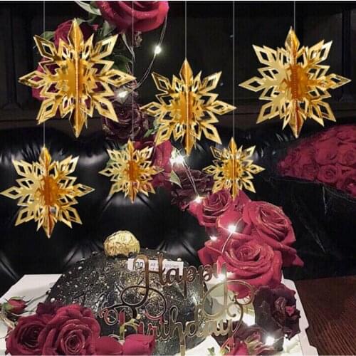 Frozen Party Supplies 3D Artificial Snowflake Paper Garland Navidad Christmas Home Decor Winter Wonderland Birthday Party DIY