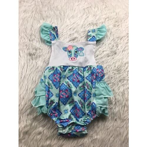 Summer 2021 Popular Kids clothing Baby girl sleeveless lace embroidery bullhead totem cute baby jumpsuit crawling suit
