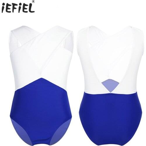 IEFiEL Toddler Kids Ballet Dress Gymnastics Leotard Dancewer Sleeveless Cutout Back Ballet Leotards for Girls Ballerina Jumpsuit