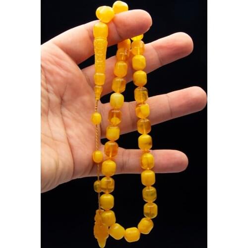 Islamic Tasbih Muslim Rosary Beads 33 Prayer Rosary For Men Bracelet For Men Accessory amber oltu amber stone Handmade Turkey