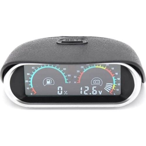 Oil Fuel Gauge Meter + Voltage Gauge Voltmeter 2 Funtions 12v Truck Voltmeter Auto Universal Digital Temperature Gauge for Car