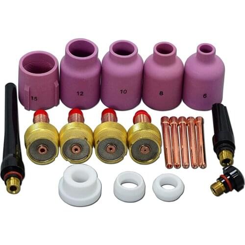 JFBL Hot 20PCS Ceramic TIG Gas Nozzle Diameter for PTA DB SR WP 17 18 26 TIG Torch Neck, Large Diameter Gas Nozzles