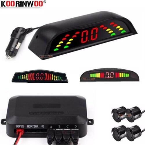 Koorinwoo Universal Parkmaster 22MM Car parking Sensors 4 Car Radars Colorful LCD Monitor Jalousie System Car Detector Backlight