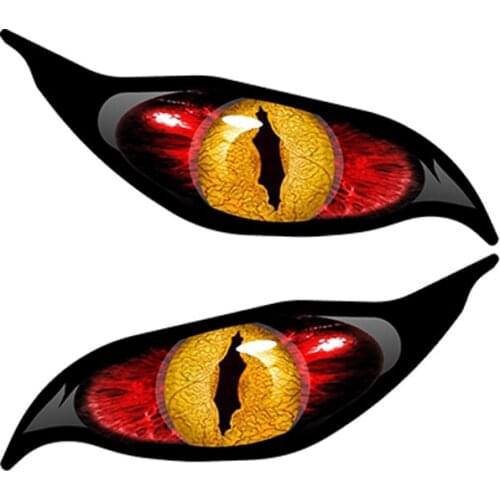Creative Blue Yellow Red Evil Eye Zombie Car Sticker Waterproof Rearview Mirror Decal Auto Accessories Vinyl,13cm*5cm