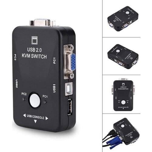 KVM Switch VGA Cable USB 2.0 Splitter Box Adapter Sharing Monitor Keyboard Mouse
