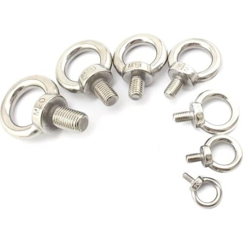 200PCS/LOT) M3 DIN580 Eye Bolt 304 Stainless Steel Marine Lifting Eye Screws Ring Loop Hole For Cable Rope Eye Bolt