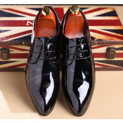 Wedding Shoes Men 2020 Patent Leather Shoes For Men Pointed Shoes Men Dress Zapatos De Hombre De Vestir Formal Party Shoes Men