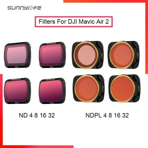 Sunnylife For DJI Mavic Air 2 ND8 16 32 64PL Set ND4 8 16 32 ND 8 NDPL16 Lens Filters Set Professional Filter Kit DJI Air2