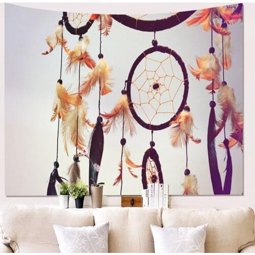 Dream catcher Tapestry Colorful Feather Tapestry Psychedelic Tapestry Hippie Starry Sky Art Tapestry Wall Hanging For Home Decor