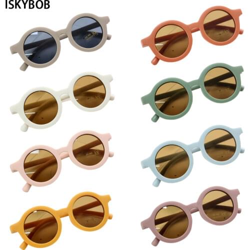 2021 New Fashion Childrens Sunglasses Infants Retro Solid Color Ultraviolet-proof Round Convenience Glasses Eyeglass For Kids
