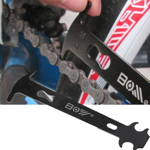 New Portable Steel Bicycle Chain Wear Indicator Chain Tools Color MTB Road Gauge Bikes Checker Repair Accessories Black Bik G8G7