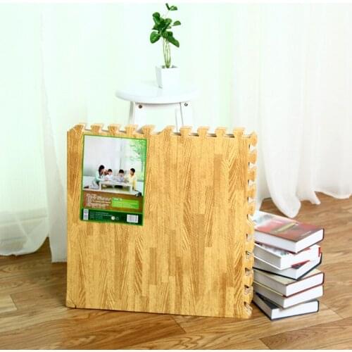 Foam Play Puzzle Mats Wood Grain Soft Non-slip DIY Toy Floor Carpets Reduce Noise B99